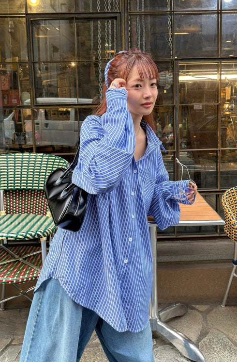 【少量再入荷】ストライプオーバーシャツ